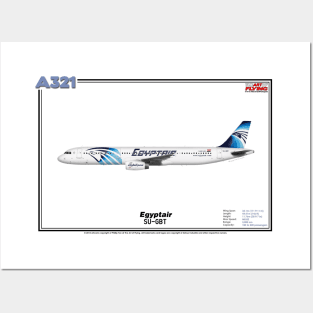 Airbus A321 - Egyptair (Art Print) Posters and Art